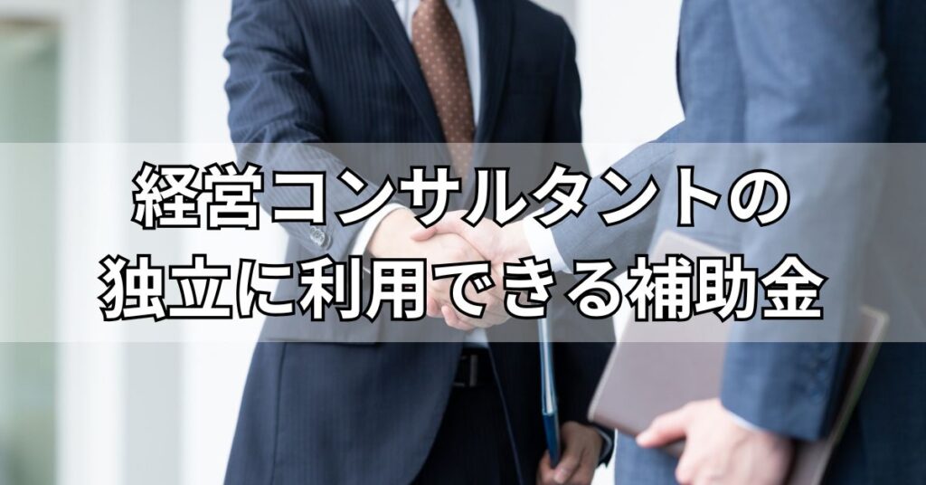 経営コンサルタントの独立に利用できる補助金