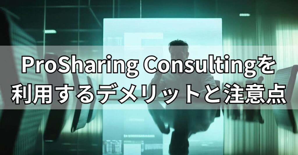 ProSharing Consultingを利用するデメリットと注意点