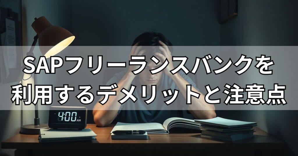 SAPフリーランスバンクを利用するデメリットと注意点