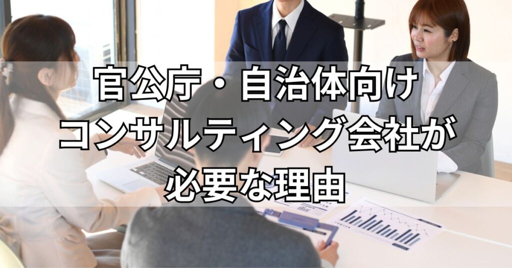 官公庁・自治体向けコンサルティング会社が必要な理由