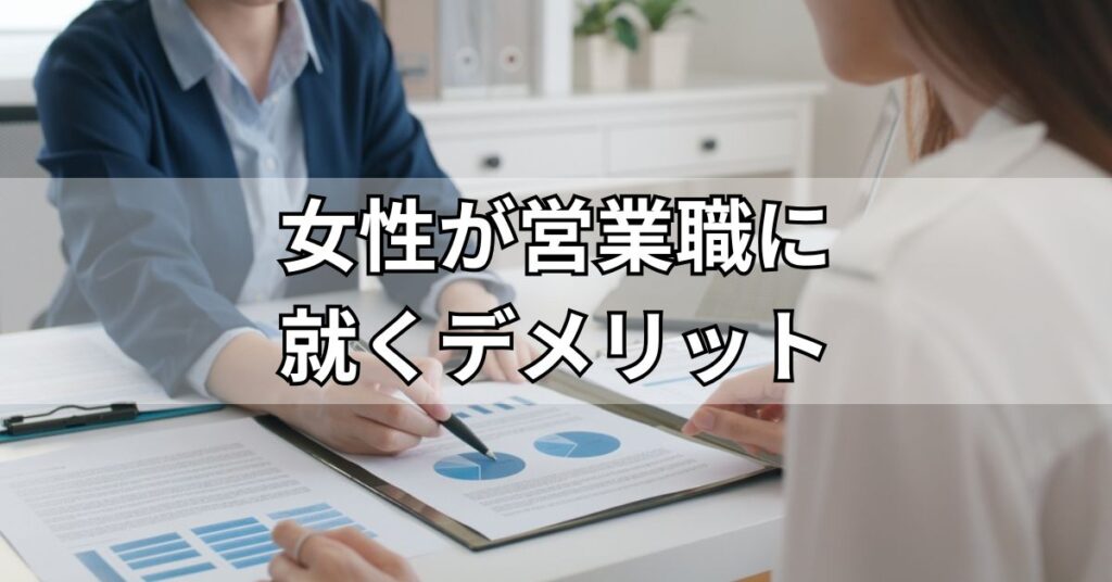 女性が営業職に就くデメリット