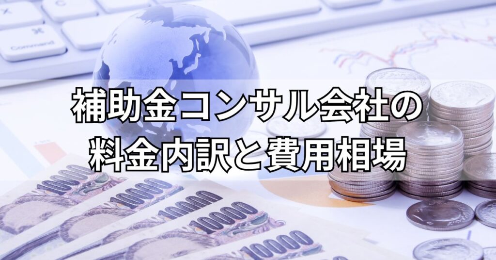 補助金コンサル会社の料金内訳と費用相場