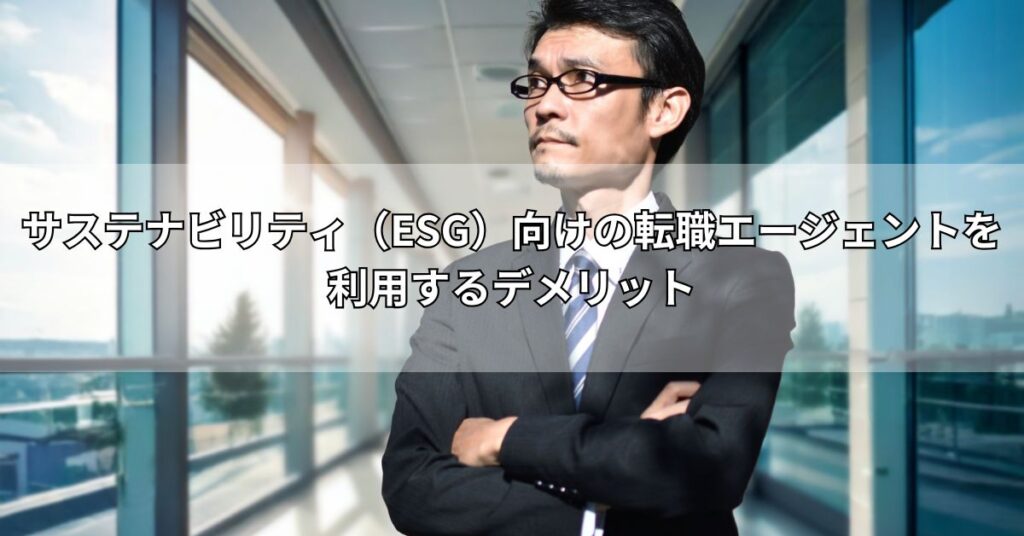 サステナビリティ(ESG)向けの転職エージェントを利用するデメリット