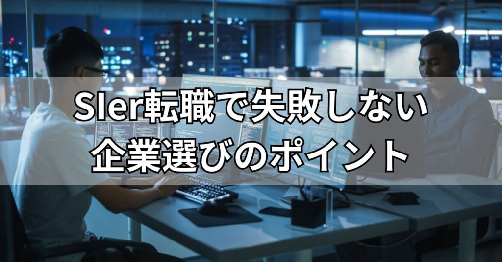 SIer転職で失敗しない企業選びのポイント