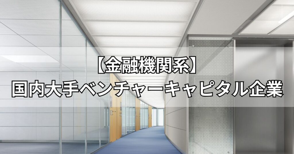 【金融機関系】国内大手ベンチャーキャピタル企業