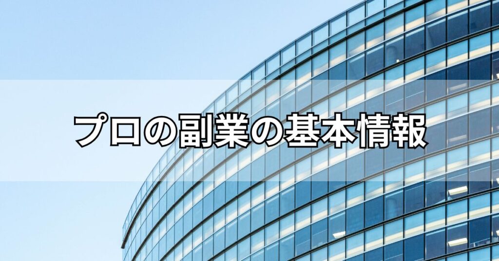プロの副業の基本情報