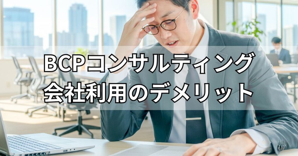BCPコンサルティング会社利用のデメリット