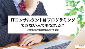 ITコンサルタントはプログラミングできない人でもなれる？必須スキルや転職成功のコツを解説