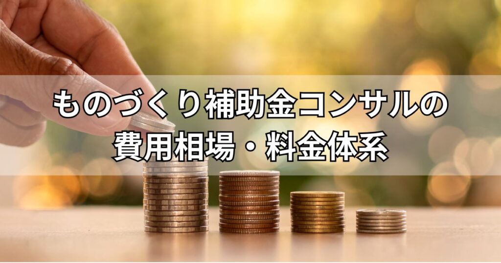 ものづくり補助金コンサルの費用相場・料金体系